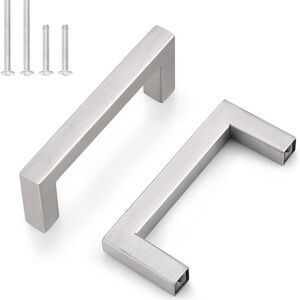 Modern 30 Pack 3" Cabinet Square Brushed Nickel Stainless Steel Modern Handles